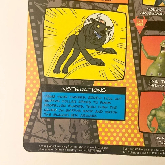 Vintage 1995 The Tick Skippy Propellerized Robot Dog Figure Bandai Series 2 - Picture 10 of 13